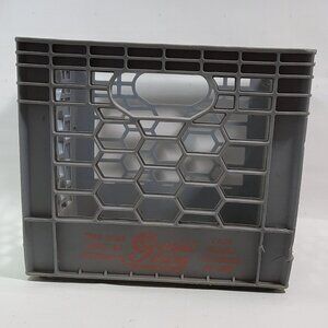 Vintage PLASTIC GUIDA'S DAIRY MILK CRATE "Standard Grey" 13" X 13"